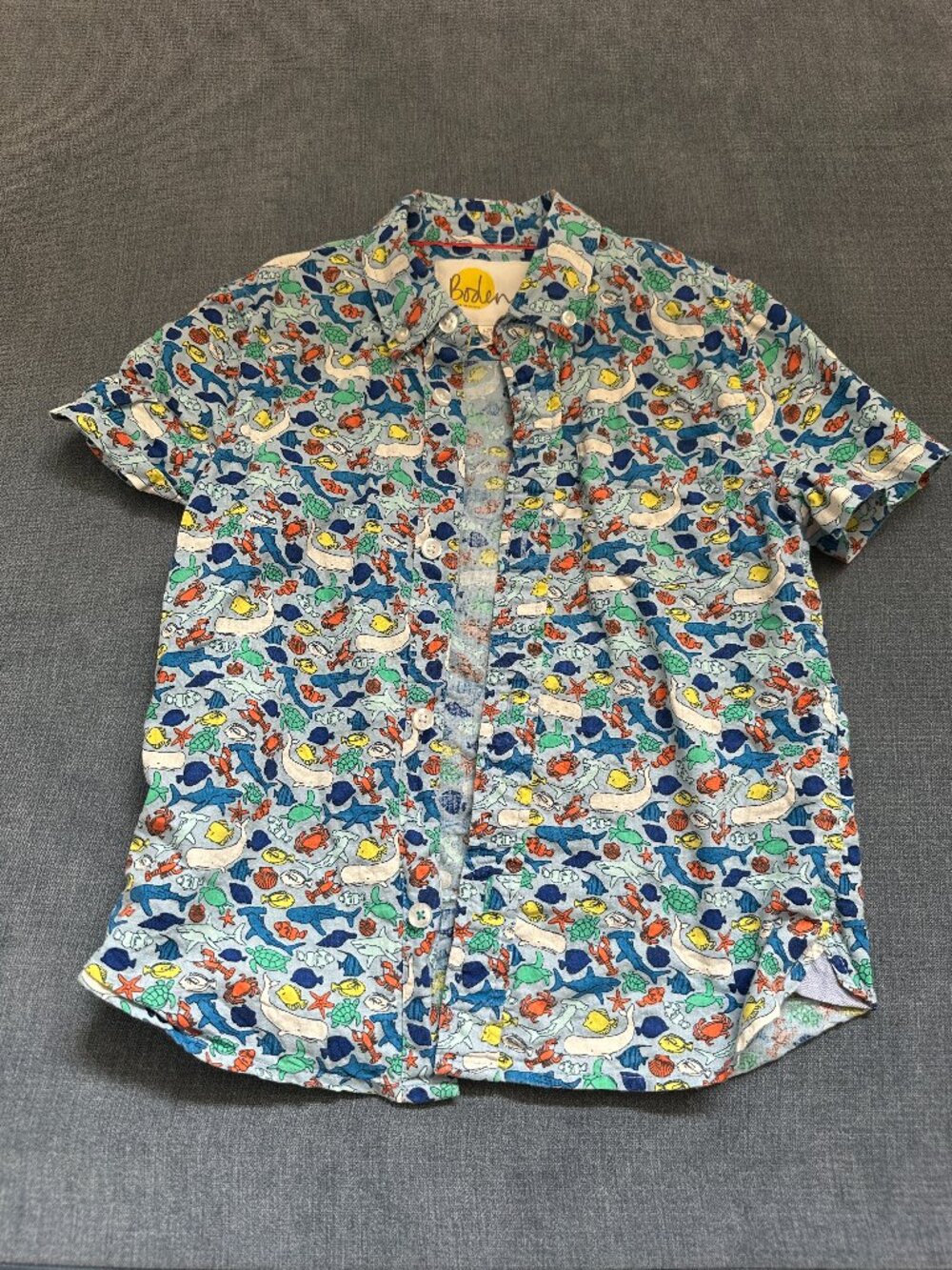 Mini Boden Cotton/Linen Button Up Shirt